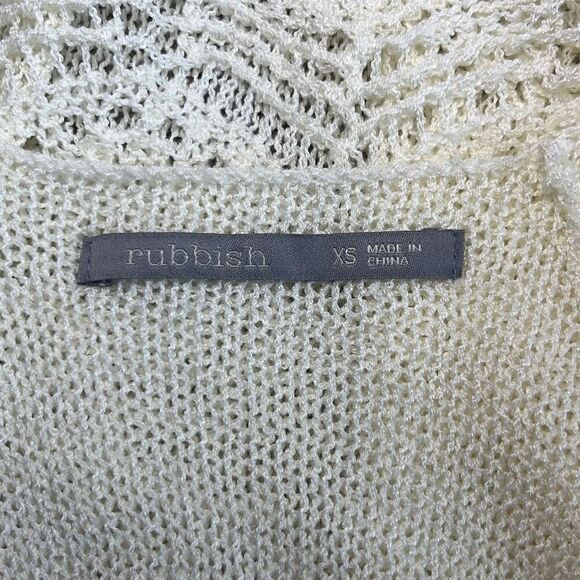 Rubbish EUC Cream Lightweight Knit Racerback Crochet Hem Tank Sz XS - Picture 5 of 9